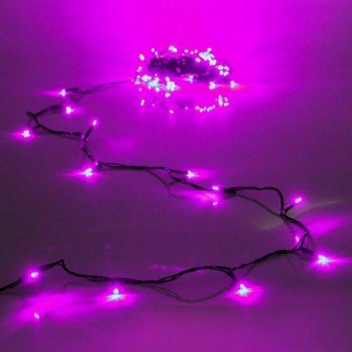 Гирлянда для дома  7,5м 80 ламп LED зелёный пров.,8 реж, IP-20, Розовый