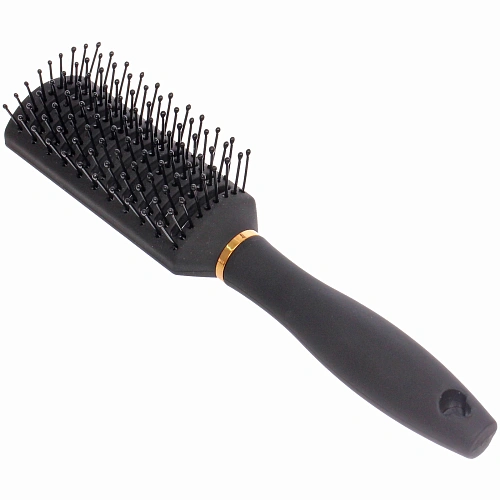 Расческа массажная СЕКРЕТ ТВОЕЙ КРАСОТЫ, продувная, цвет черный, матовое покрытие, 4,322см_3