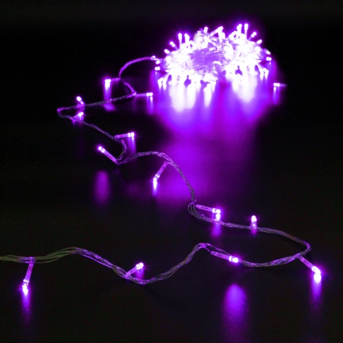 Гирлянда для дома 16м 180 ламп LED прозрач.пров.,8 реж, IP-20, Фиолетовый (возможность соединения)