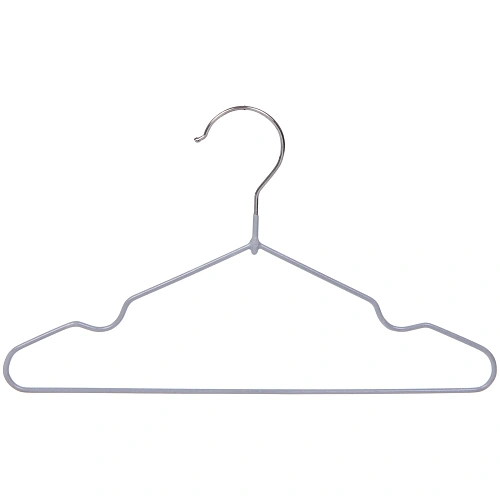 Плечики металлические нескользящие с полимерным покрытием 10шт ТАРТИТАН, цвет серый, 30см (Селфи)_7