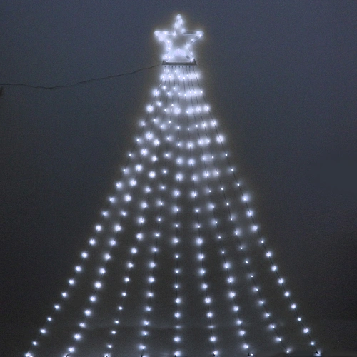 Гирлянда для дома ЗАНАВЕС "Звездное сияние" 2 м (водопад) 196 ламп LED, 7 режимов, IP-20, 220v, Белый