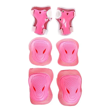 Защита комплект универсальный KL-228 (колени,локоть,кисть,7-12 лет) цв.розовый в сумке