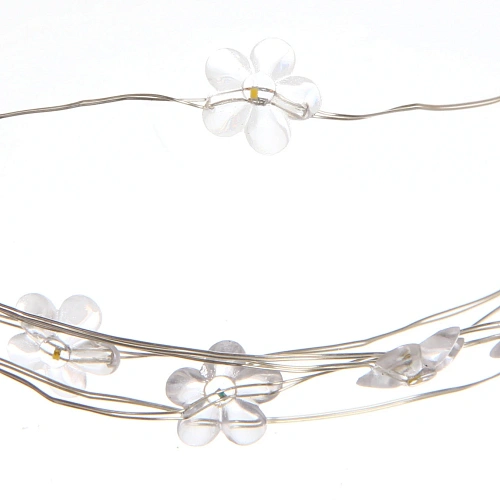 Гирлянда для дома Цветочек на батарейках 2,0 м 20 ламп LED, Теплый белый (постоянное свечение)_5