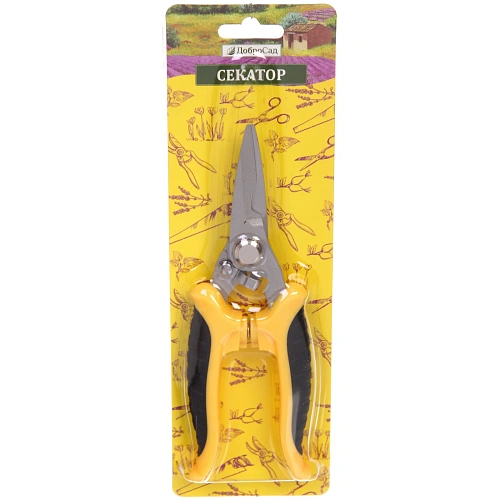 Секатор-ножницы садовые 7 (18см) Фортуна пластиковые прорезиненные ручки ДоброСад_3