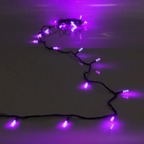 Гирлянда для дома "Кристаллы" 16,0 м 180 ламп LED черный пров.,8 реж.,IP-40, Фиолетовый (возможность соединения)