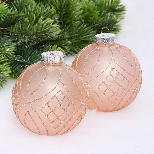 Набор шаров "Загадка" 10 см (в наборе 2 шт), Шампань