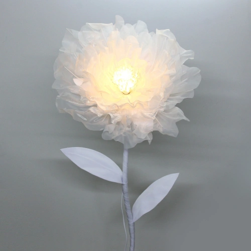 Фигура светодиодная "Нежный цветок" на стойке, d-75см, h-1,6 м, пост.свечение,220v,Белый