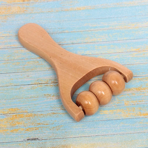 Массажер роликовый деревянный универсальный Каток- Расслабление, 158см_3