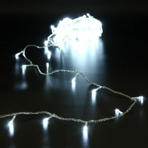 Гирлянда для дома 16м 180 ламп LED прозрач.пров.,8 реж, IP-20, Белый, (возможность соединения)