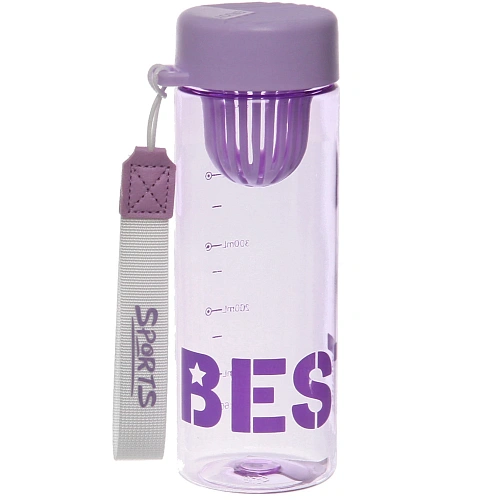 Бутылка питьевая пластиковая 600мл BEST, микс цветов_13
