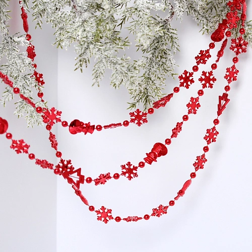 Бусы на ёлку 2,0 м "Новый год", Красный