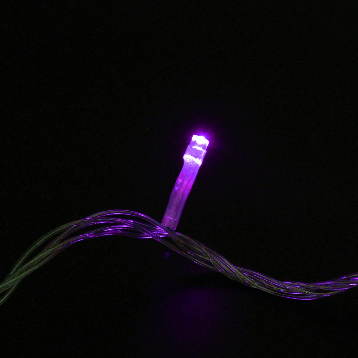 Гирлянда для дома  5,5м 50 ламп LED прозрач.пров.,8 реж, IP-20, Фиолетовый