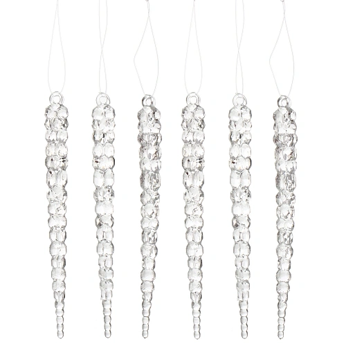 Подвеска Хрустальная сосулька 15 см (набор 6 шт)_3