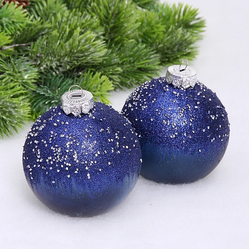 Набор шаров "Сказочная полночь" 10 см (в наборе 2 шт), Сапфир
