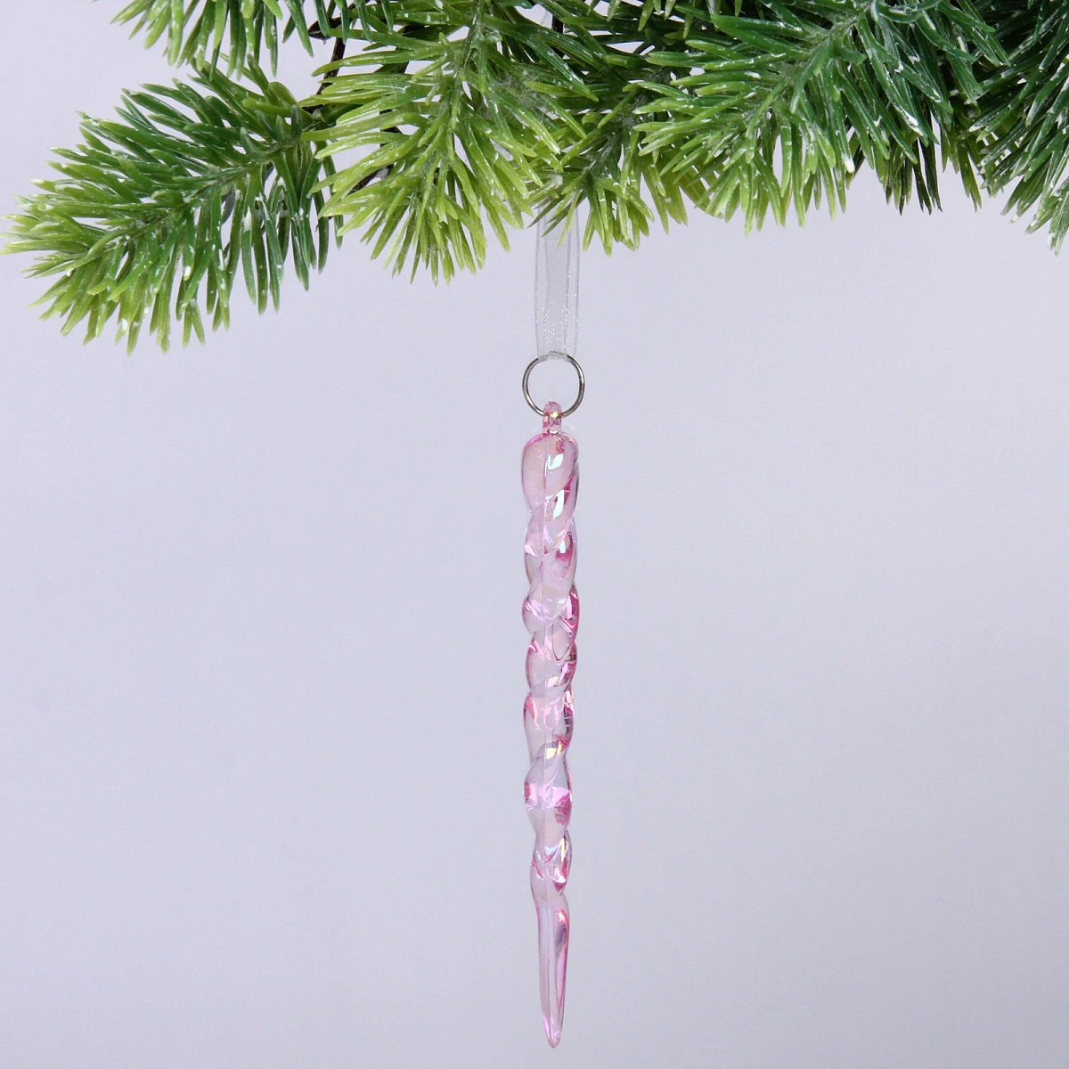 Подвеска "Морозная сосулька" 13 см, Розовый