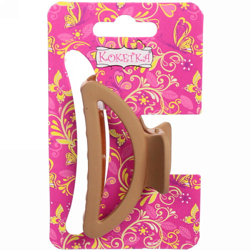 Заколка-краб для волос  на блистере Style Matte, трапеция, микс 6 цветов, 6,5см  (Кокетка)_24