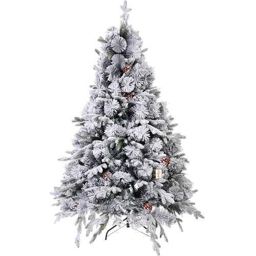 Ёлка "Снежная рапсодия" 150 см, ПВХ+Леска, шишки, белый иней (450 веток)