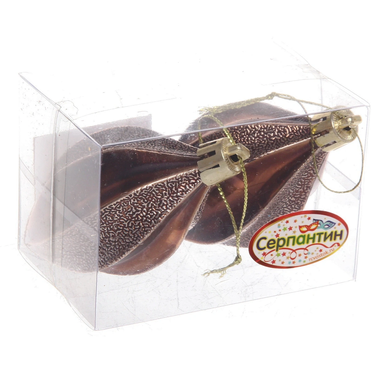 Ёлочные игрушки "Таинственное очарование" Капля 8 см (набор 2шт), шоколад