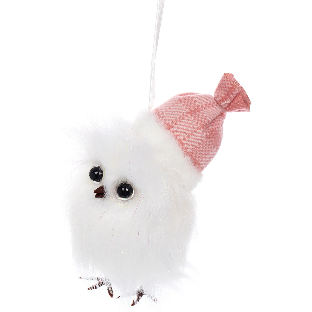 Подвеска "Зимняя совушка" 18 см, Розовый (микс дизайнов)