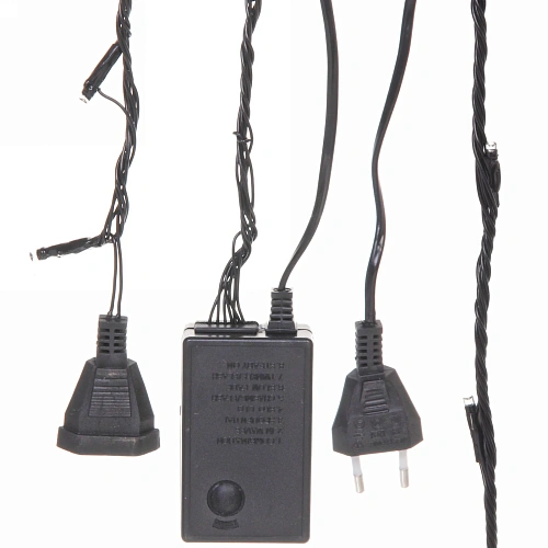 Гирлянда для улицы Водопад нить 7м 80 ламп LED чёрный провод, 8 реж, IP-54, Белый (возможность соединения)_5