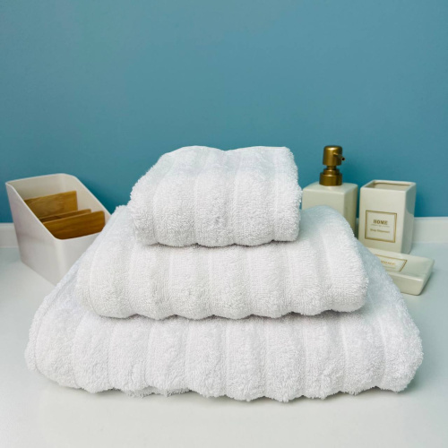 Полотенце махровое 50*90см "FLUFFY" цвет белоснежный 01-001, плотность 500гр/м2
