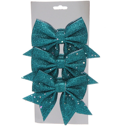 Бант на елку "Шик" 12*14 см (набор 3 шт), Изумруд