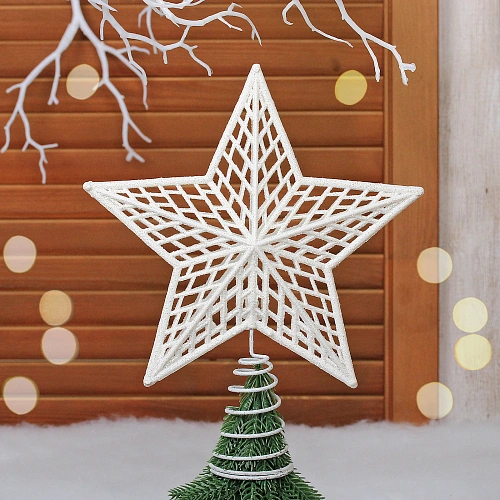 Звезда на ёлку 20*23 см "Паутина",  Белый