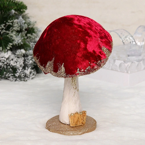 Фигурка новогодняя "Сказочный грибочек" 17*16*26 см, Бордовый