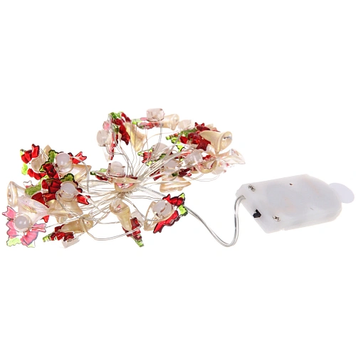 Гирлянда для дома Колокольчик(22см) на батарейках 2,0 м 20 ламп LED, 1 реж, IP-20, Теплый белый (батарейки CR2032)_7