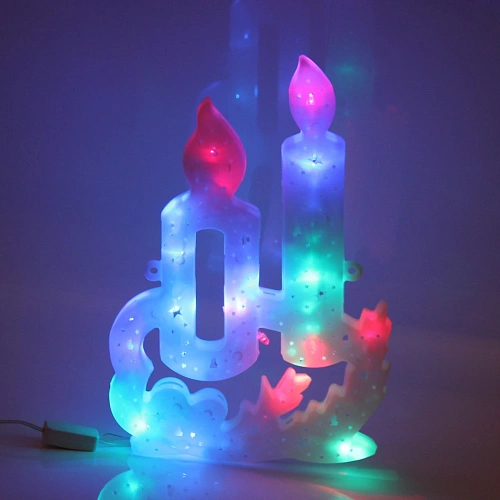 Фигура светодиодная 30 см,Свечи мультицвет_7