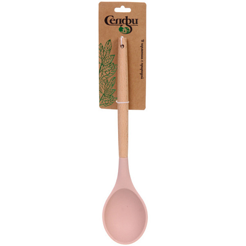 Ложка кухонная силиконовая "CooKstyle" розовая 31,5*7см