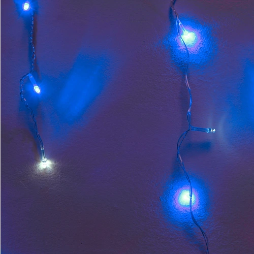 Гирлянда для дома БАХРОМА Мерцание ш3м в3050см 120 ламп LED, прозрачнпровод, авторежим, IP-20, СинийБелый мерцает (возможность соединения)_2