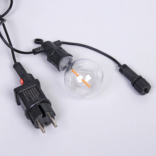 Гирлянда для улицы НИТЬ Бегущие огни 5м 10 ламп LED (67 см), черный провод, авторежим-водопад,IP-65, Теплый белый (возможность соединения)_6