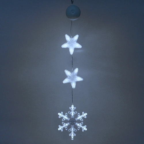 Фигура светодиодная Снежинка 165175 см (батарейки 3 ААА), 1 реж, Белый_4