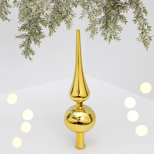 Верхушка на ёлку 23 см "Глянец" золото
