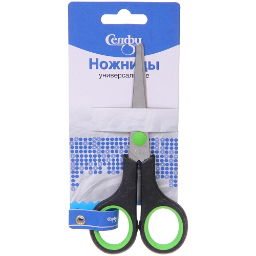 Ножницы универсальные бытовые VOSTOK MARKET, цвет чёрный  зеленый, 145,5см (блистер Селфи)_4