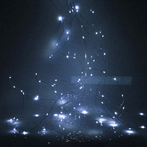 Гирлянда для дома Волшебный хвост 2,0 м, 8 нитей,  160 ламп, Белый (постоянное свечение)_3