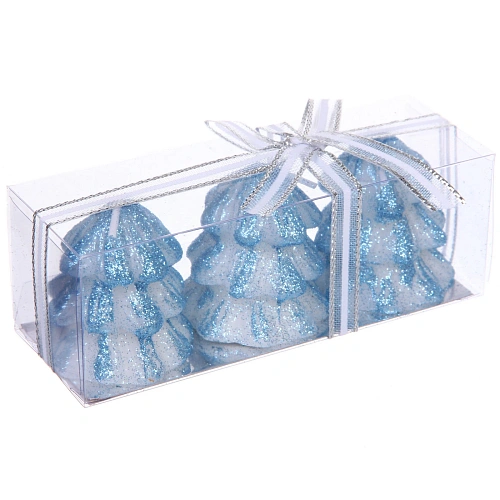 Свечи новогодние Ёлочка 134,54,5 см (набор 3 шт), Голубой_2