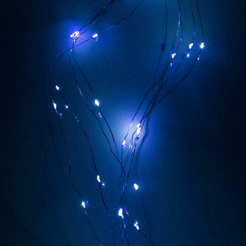 Гирлянда для дома Волшебный хвост 2,0 м, 8 нитей,  160 ламп, Синий (постоянное свечение)_5