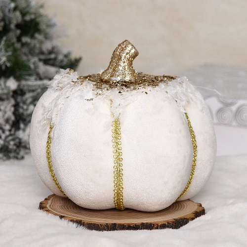 Фигурка новогодняя "Сказочная тыква" 15*15*14 см, Белый