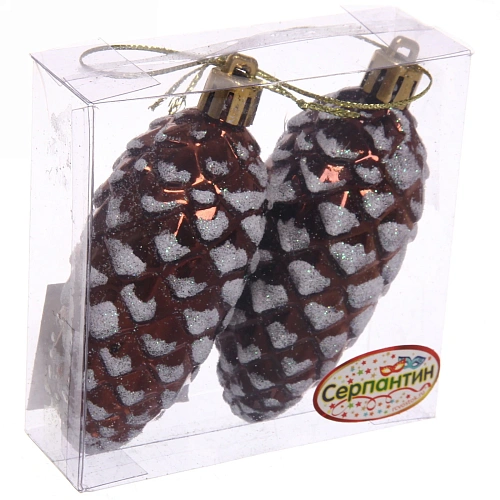 Ёлочные игрушки Таинственное очарование Шишки 9 см (набор 2шт), шоколад_2