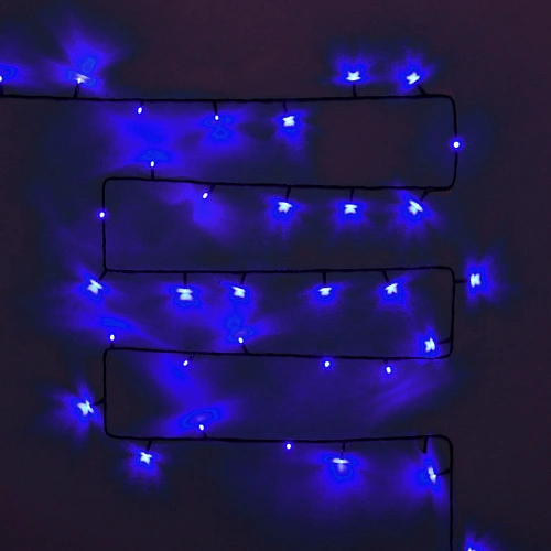 Гирлянда для улицы Мерцание 20м 240 ламп LED чёрный провод,1 реж,IP-54, Синий (возможность соединения)_15