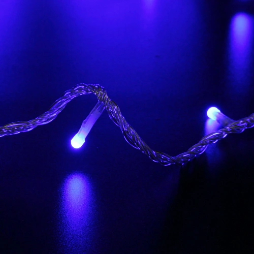 Гирлянда для улицы Bright light 10 м 100 ламп LED прозрачпров,8 реж, IP-54, Синий (возможность соединения)_3
