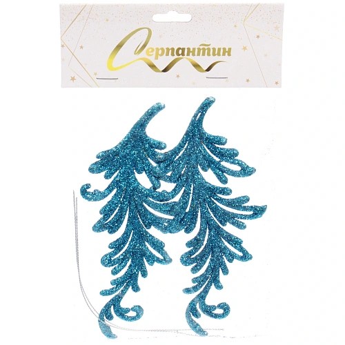 Подвеска Волшебное перо 10 см (набор 2 шт), голубой_3