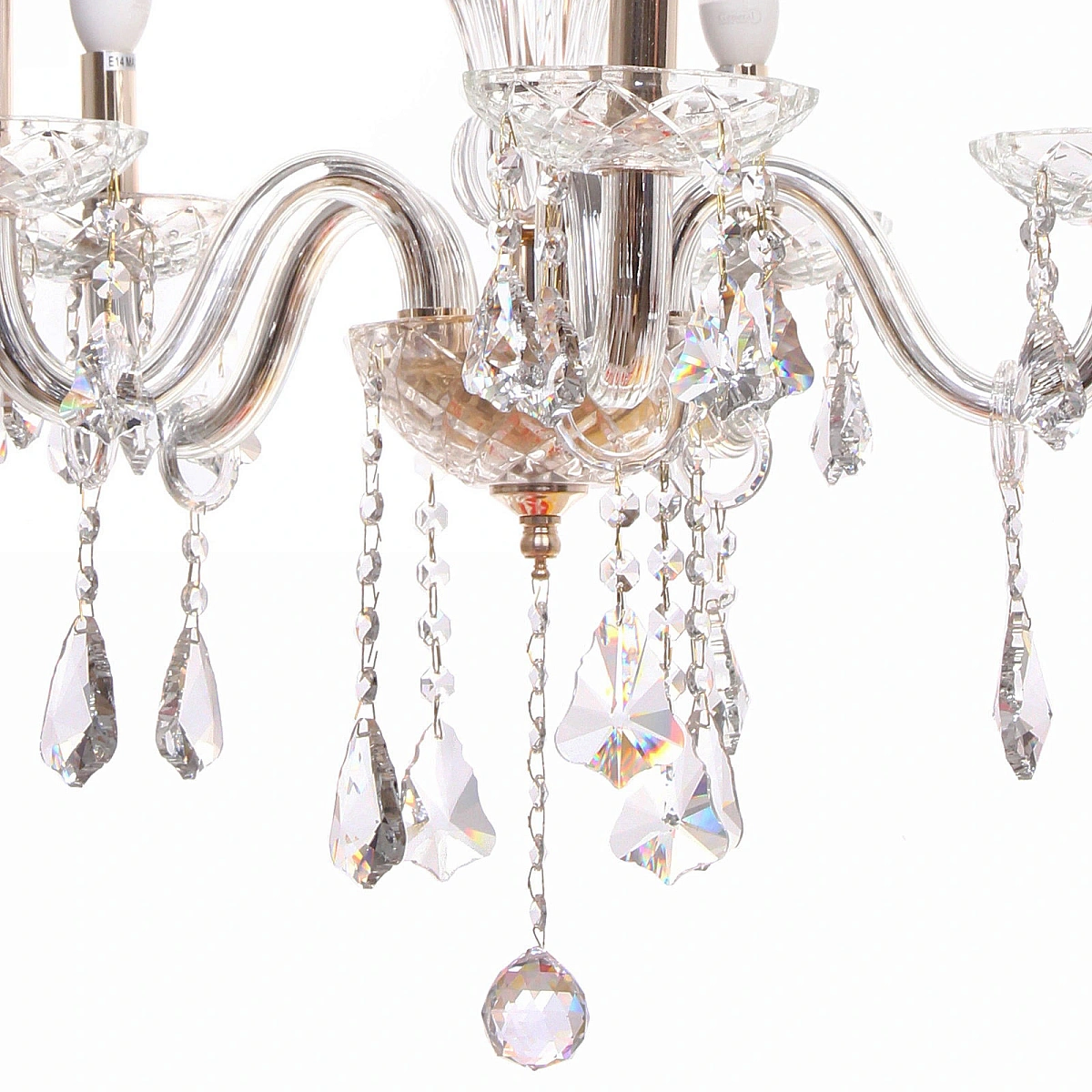 Люстра подвесная в стиле барокко "Aroma" 5*40Вт 25-S806 со стеклянными основаниями