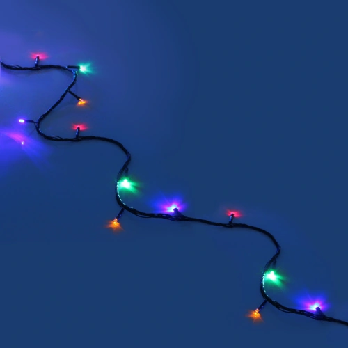 Гирлянда для дома  1,5м 12 ламп LED зелёный пров.,8 реж, IP-20, Мультицвет