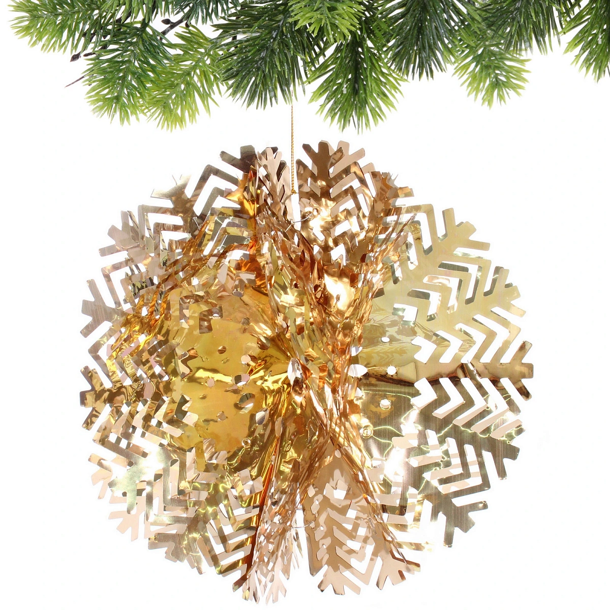 Украшение фольгированное "Снежный шар" d-30 см, Шампань