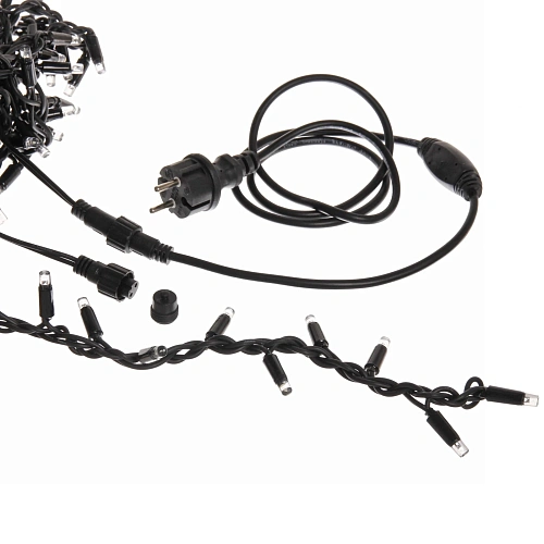 Гирлянда для улицы ЗАНАВЕС Мерцание ш2 в1,5 м 320 ламп LED, черный провод, IP-65, Белый  (возможность соединения)_7