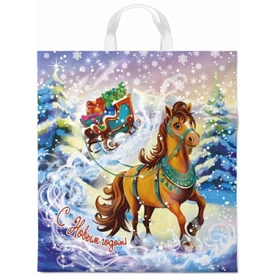 Пакет ПЭ с петлевой ручкой 38х42+6см (40) ПНД (Савраска) НГ Интерпак (х25/500)