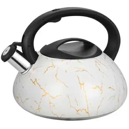 Чайник из нержавеющей стали 3л индукционное дно "Белый мрамор" Катунь КТ-151MW